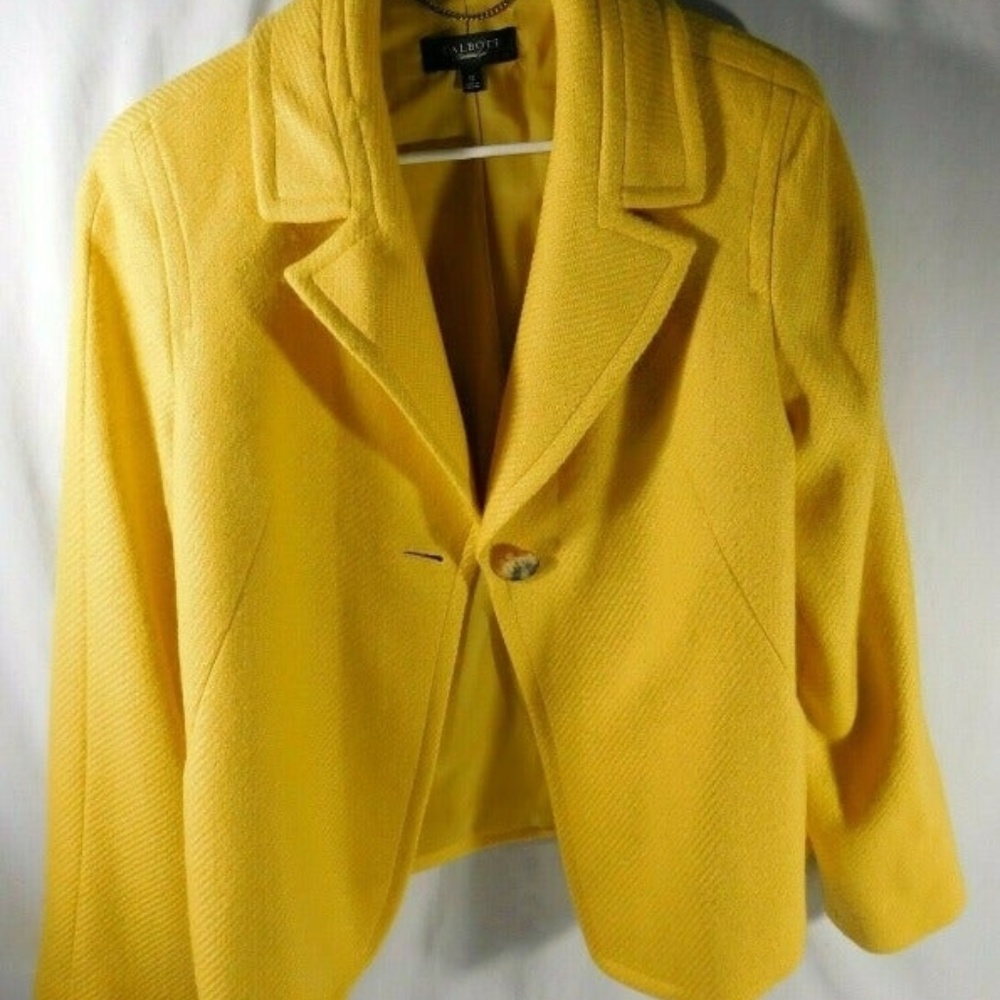 Talbots Ladies Yellow Blazer 12 Lined